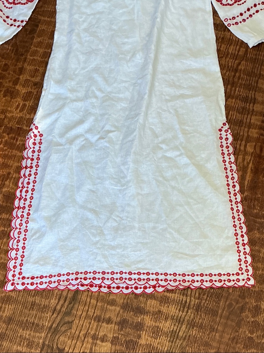J. Crew White Linen Dress with Red Embroidery - Picture 6 of 11